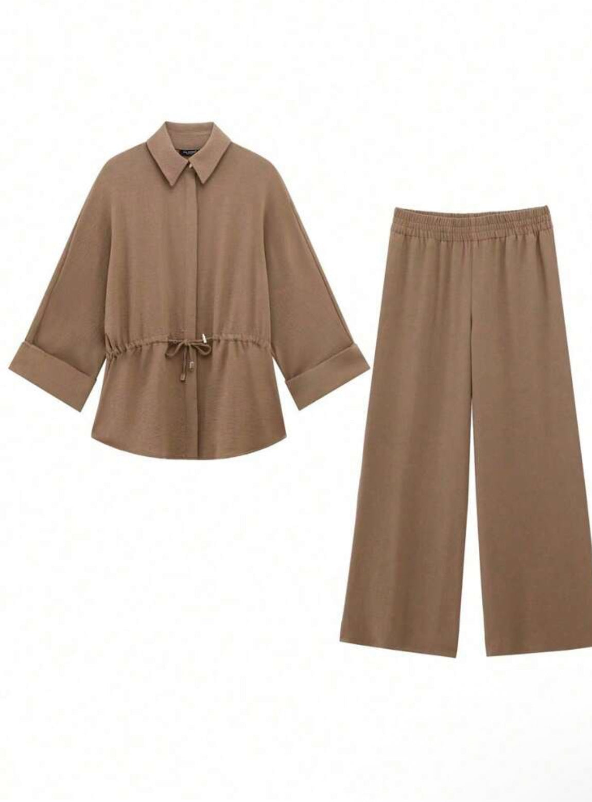 Brisá Elegant Premium knot Front Three-Quarter Sleeve Pants Co-Ord Set