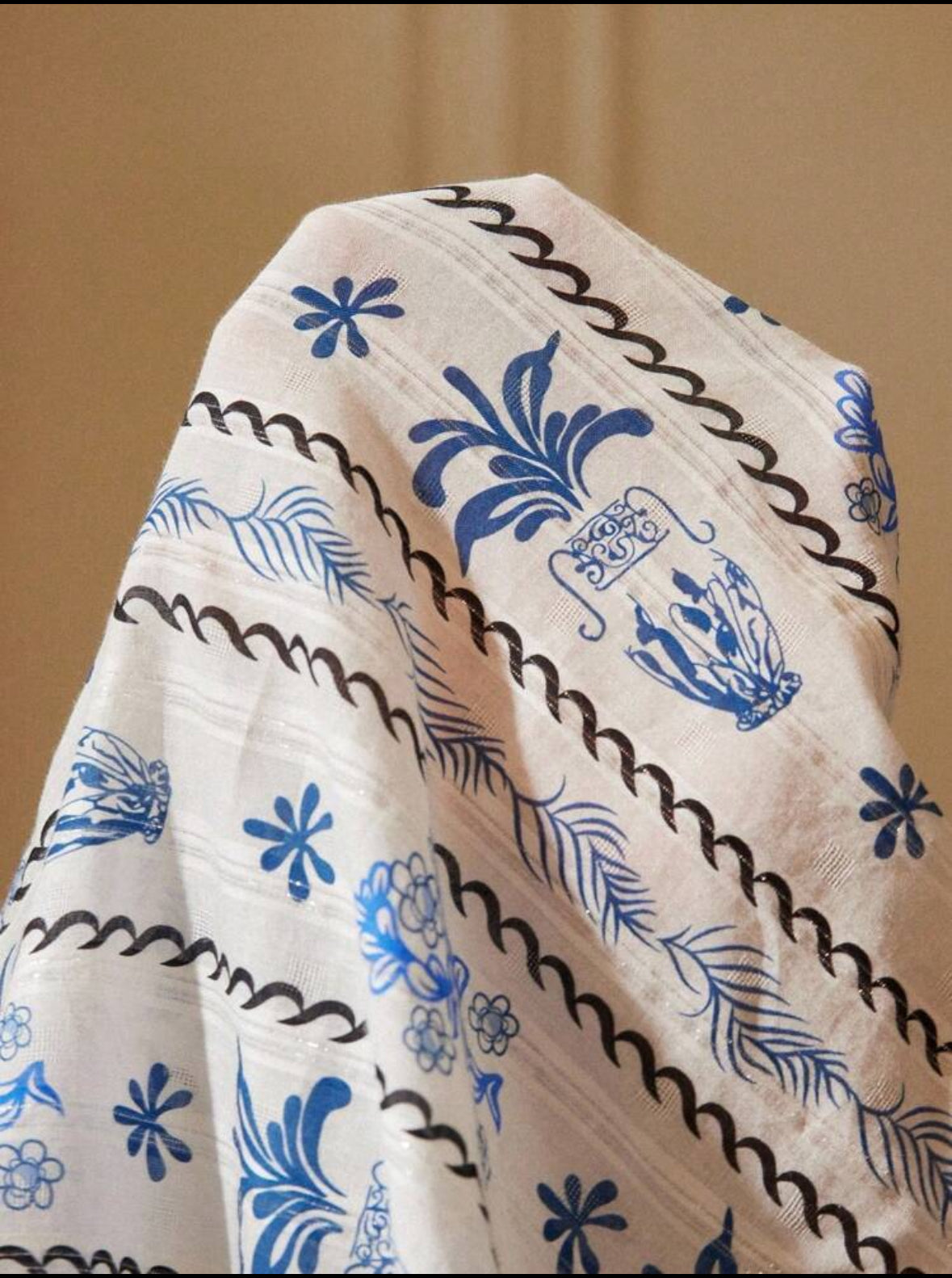 Cielo Blanco Blue Pure Cotton Silver Silk Shirt