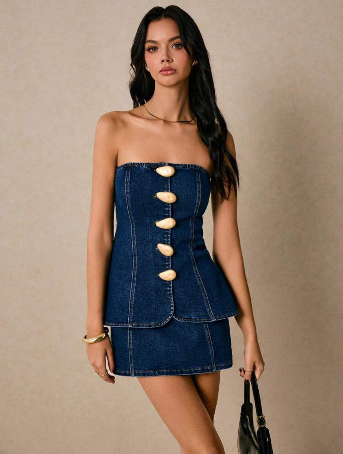 Luz de Denim denim skirt suit