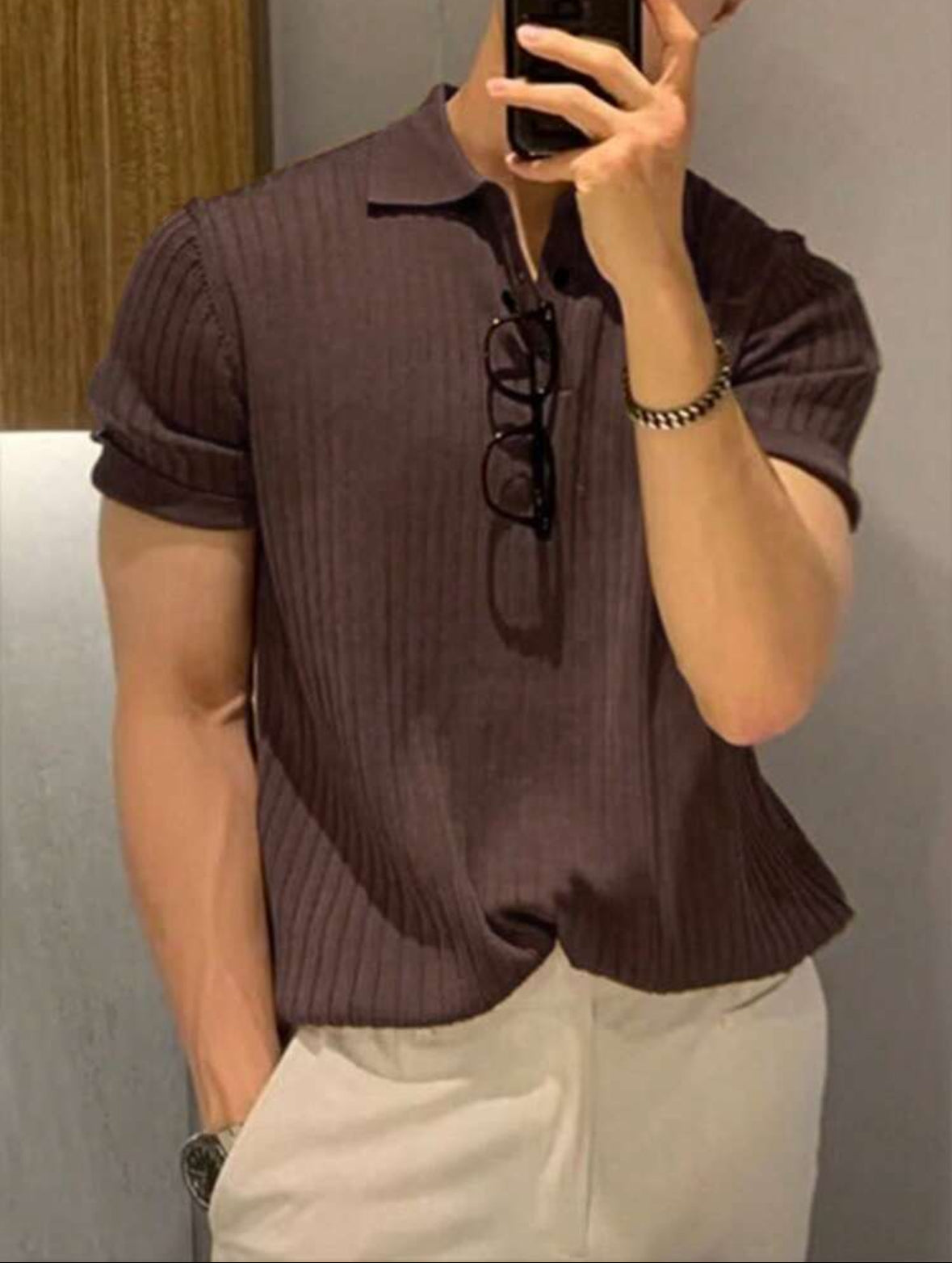 HERITAGE POLO TEE-MOCHA