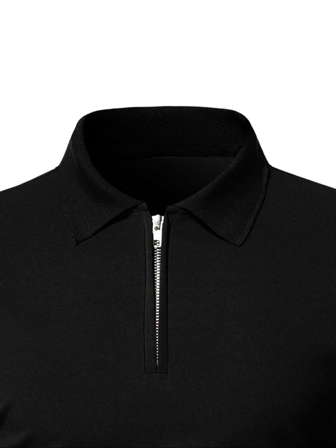 SLEEK BLACK SLIM FIT GOLF -Zip Tee