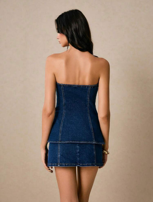 Luz de Denim denim skirt suit